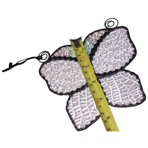 Pretty Clear Textured Glass Stained Glass Butterfly Suncatcher Window Decor - 3 - Picture 4 of 8